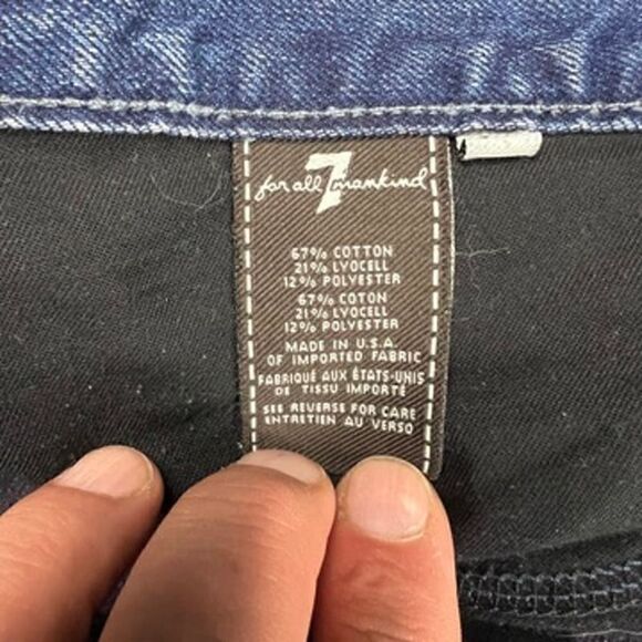 7 Seven For All Mankind Jeans Mens 34x34 Slimmy Medium Wash Stretch Distressed - Picture 5 of 15